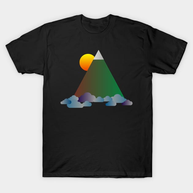 COLORFUL MOUNTAINS, GEOMETRIC LANDSCAPE COLORFUL T-Shirt by SAMUEL FORMAS